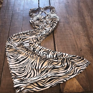 2000s Prom Dress Zebra Print