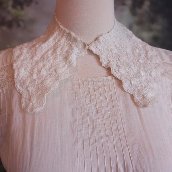 Antique Edwardian 1910s White Cotton Lawn Tea Gow… - image 5