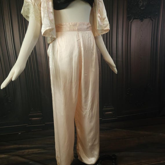 Antique Vintage 1930s Silk Pink Lingerie Beach Pa… - image 2