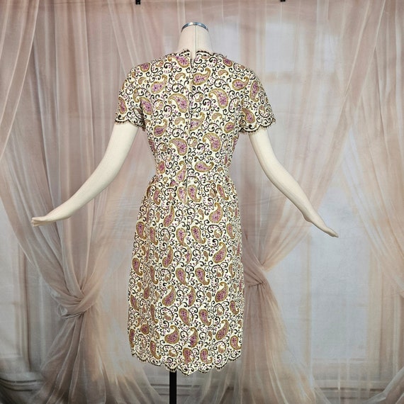 Vintage 1960's Dress Purple Gold Brocade Lined VN… - image 6