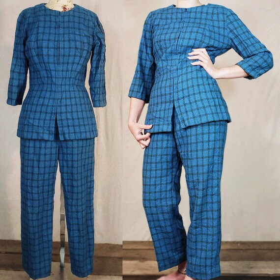 1960s darling handmade two piece wool suit!