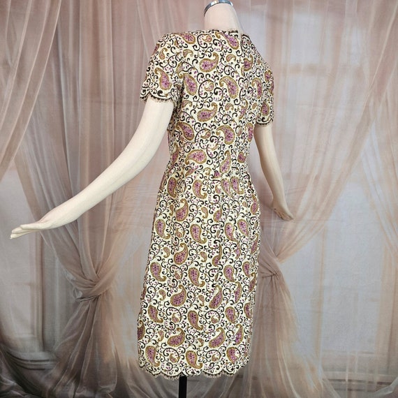 Vintage 1960's Dress Purple Gold Brocade Lined VN… - image 2