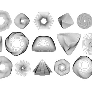 Rad Polygone - Packung mit 15 SVG geometrische Kurven. Svg+Ai Dateien - INSTANT DOWNLOAD