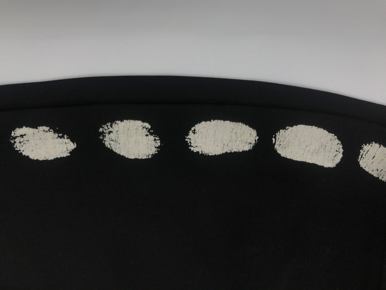 MOSCHINO silk black skirt with white finger print design
