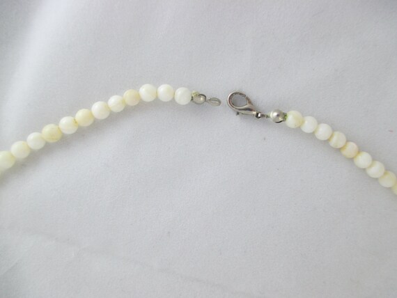 Cream Shell Bead Necklace, Carved Boho Beachy Nou… - image 4