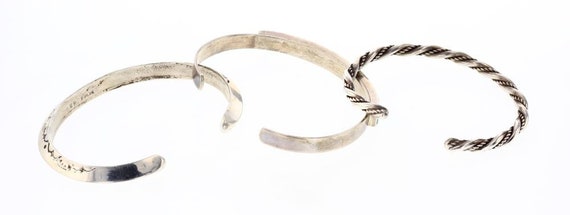 Sterling Silver Native American Thin Cuff Bracele… - image 5