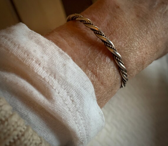 Sterling Silver Native American Thin Cuff Bracele… - image 1