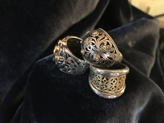 SALE Konstantino Diamond Silver Gold Statement Ring Jewelry Sterling Silver Diamond Classic Collection SuddenlySeen