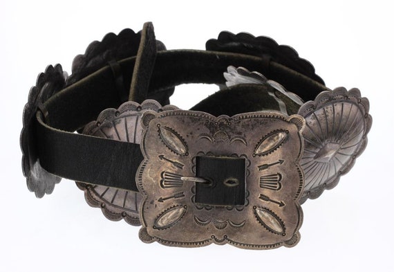 COLLECTORS Old Pawn Navajo Concho Belt Signed Toa… - image 6