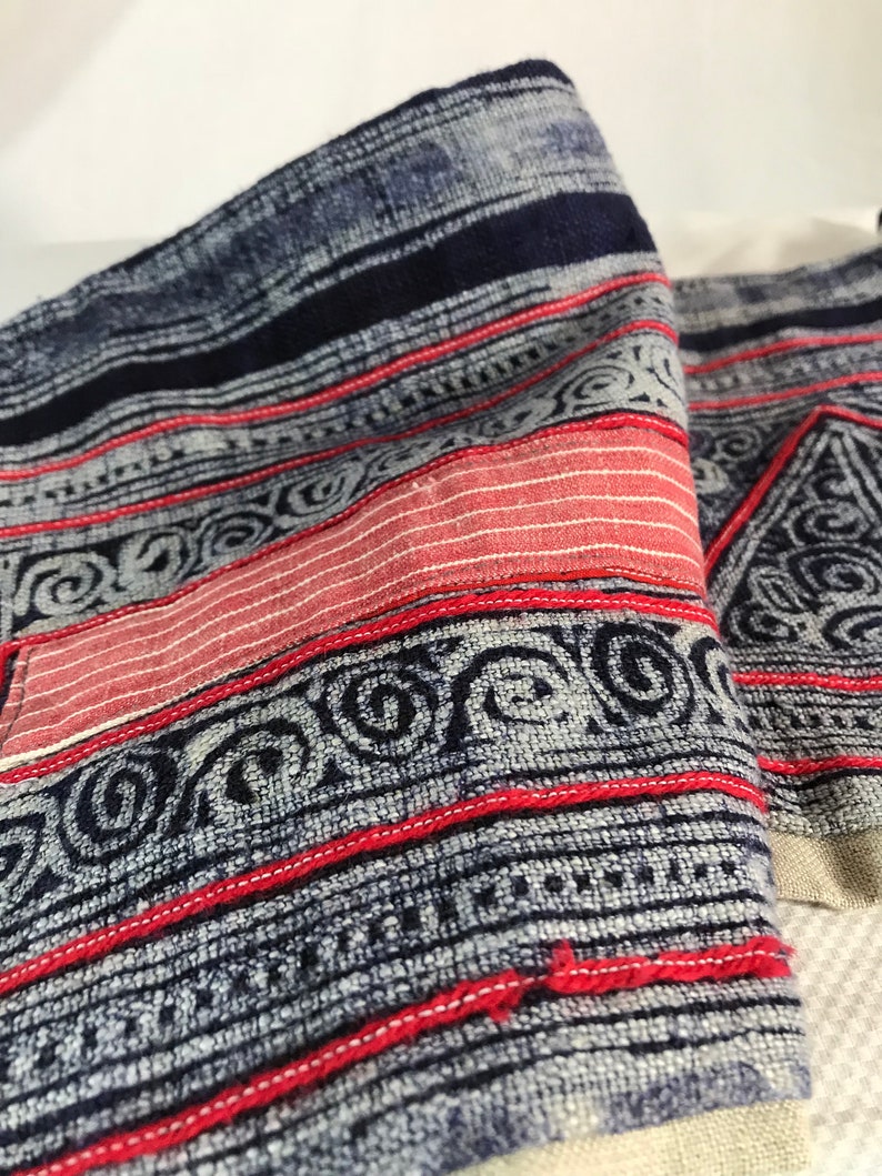 SuddenlySeen Tribal Design Pillowcase 14x38 Indie Woven Long Body Pillow Cover Navy Blue