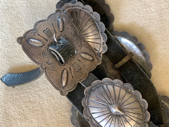 COLLECTORS Old Pawn Navajo Concho Belt Signed Toadlena  display picture 1