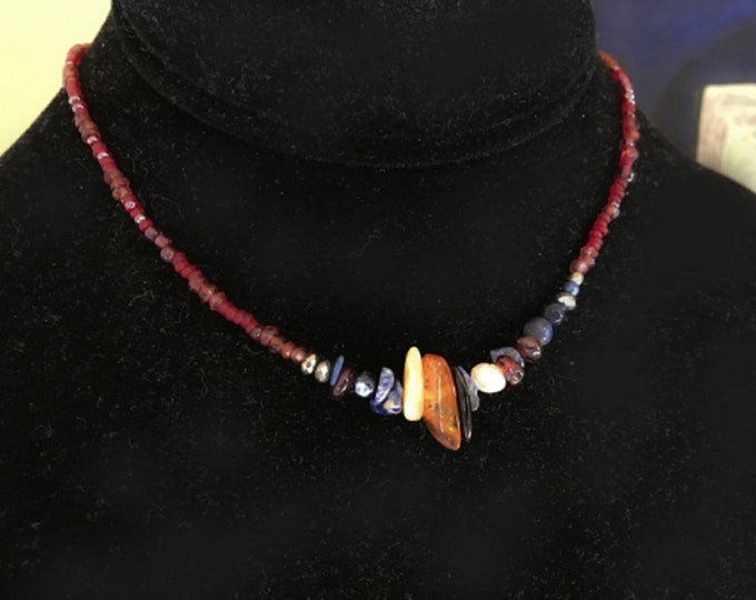 Lone Star On Semi Precious Stone Choker