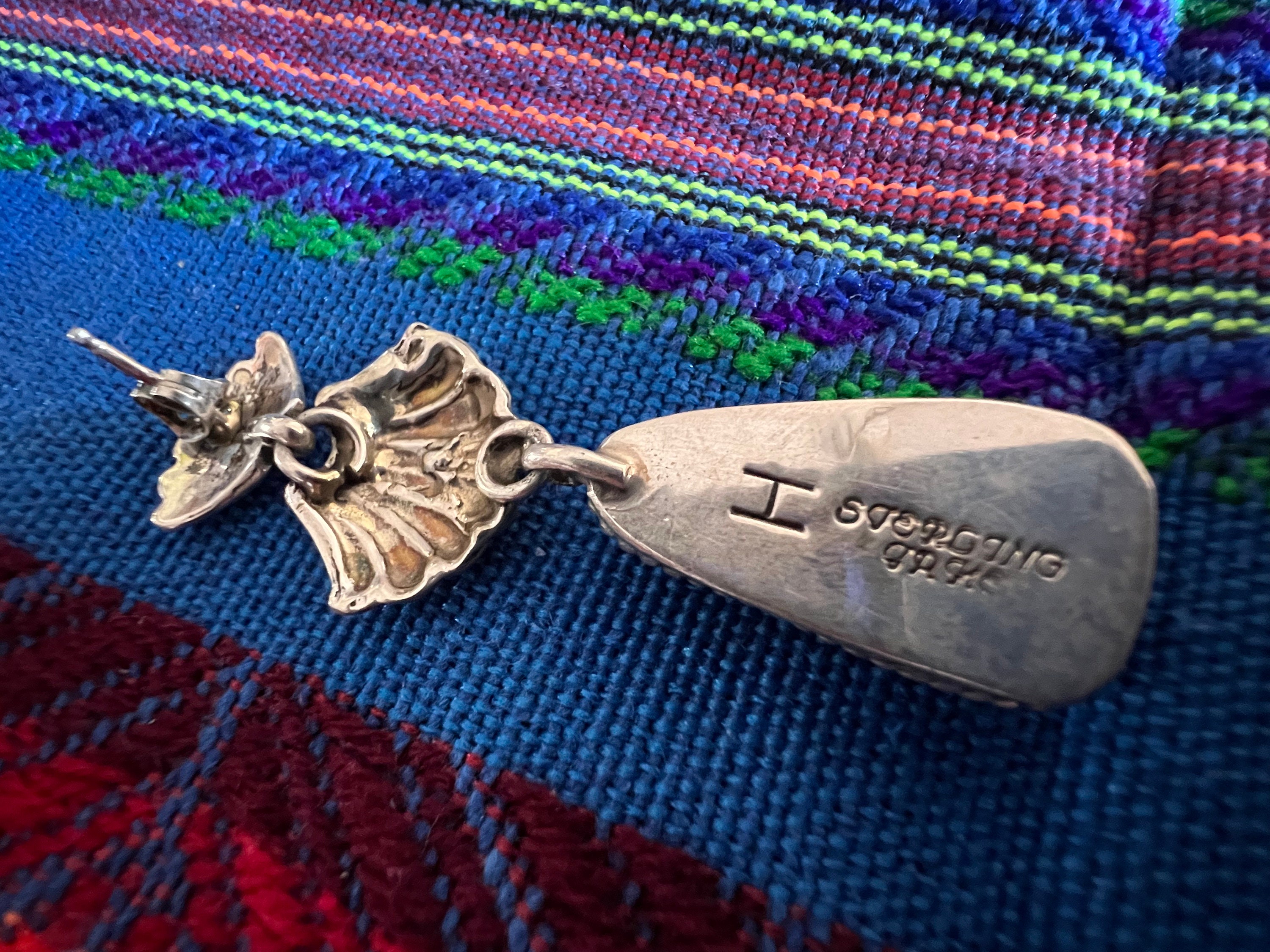 Harold Recenti Navajo HandMade .925 Kingman Turquoise Pendant