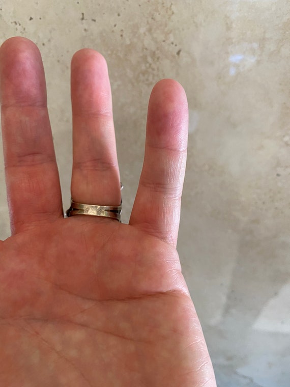 Vintage Native American Ring Silver Fox Turquoise… - image 9