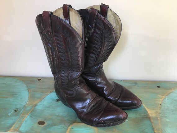Dunbar Boot Company Cowboy Bruin Lederen Laarzen Vintage Made in Texas Schoenen Herenschoenen Laarzen Cowboy & Westernlaarzen Mens Laarzen Maat 10 PlotselingSeen 