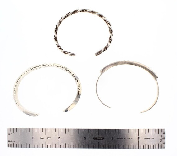 Sterling Silver Native American Thin Cuff Bracele… - image 4