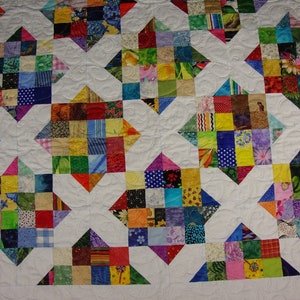 Scrappy quilt Lap quilt Picnic quilt Traditional patchwork