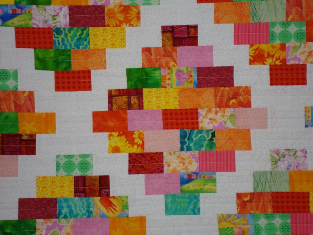 Colorful Quilt Throw Quilt Scrappy Quilt Toddler Quilt - Etsy