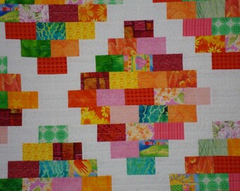 Colorful Quilt Throw Quilt Scrappy quilt Toddler Quilt Wheelchair Quilt