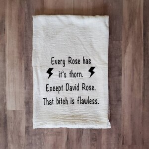 Funny &#39;David Rose&#39; Kitchen Towel: Absorbent Flour Sack Dish Towel