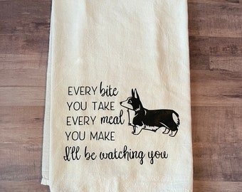 Dog Kitchen Towel: Funny Corgi Quote, Dog Lover Gift