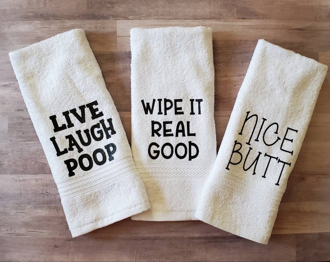 Funny Bathroom Hand Towels/bathroom Towels/guest Towels Funny Etsy