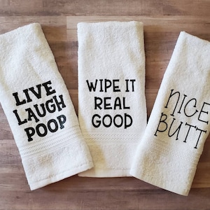 Funny Bathroom Hand Towels/Bathroom Towels/Guest Towels Funny Towels