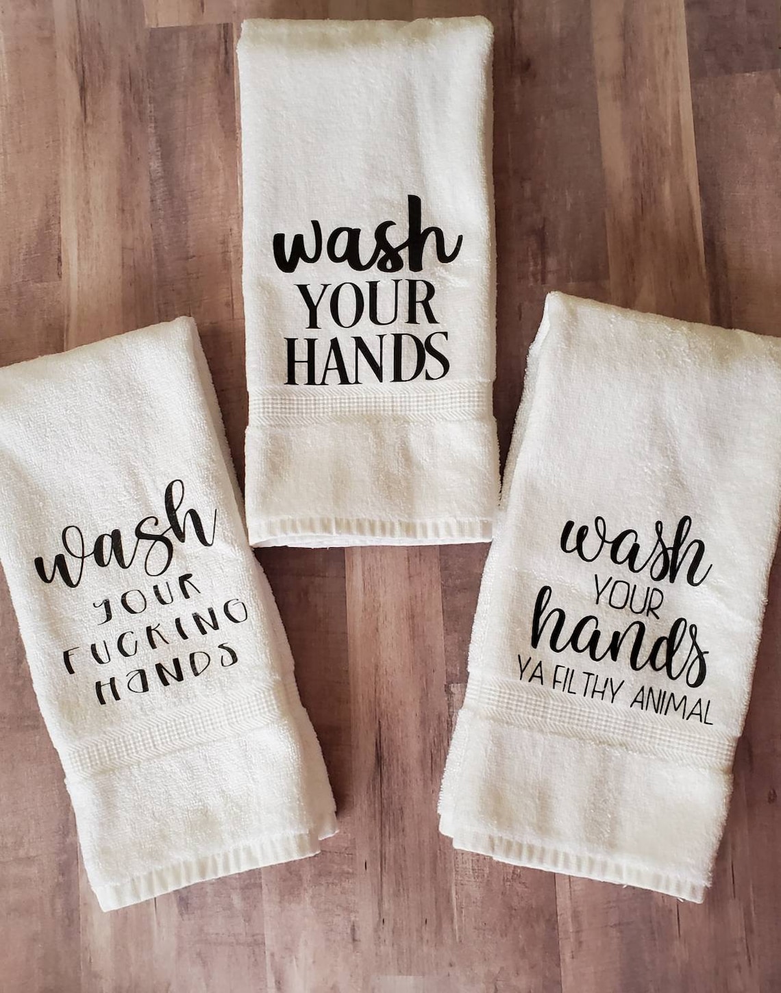 Funny Bathroom Hand Towels/funny Bathroom Towels/wash Your Etsy