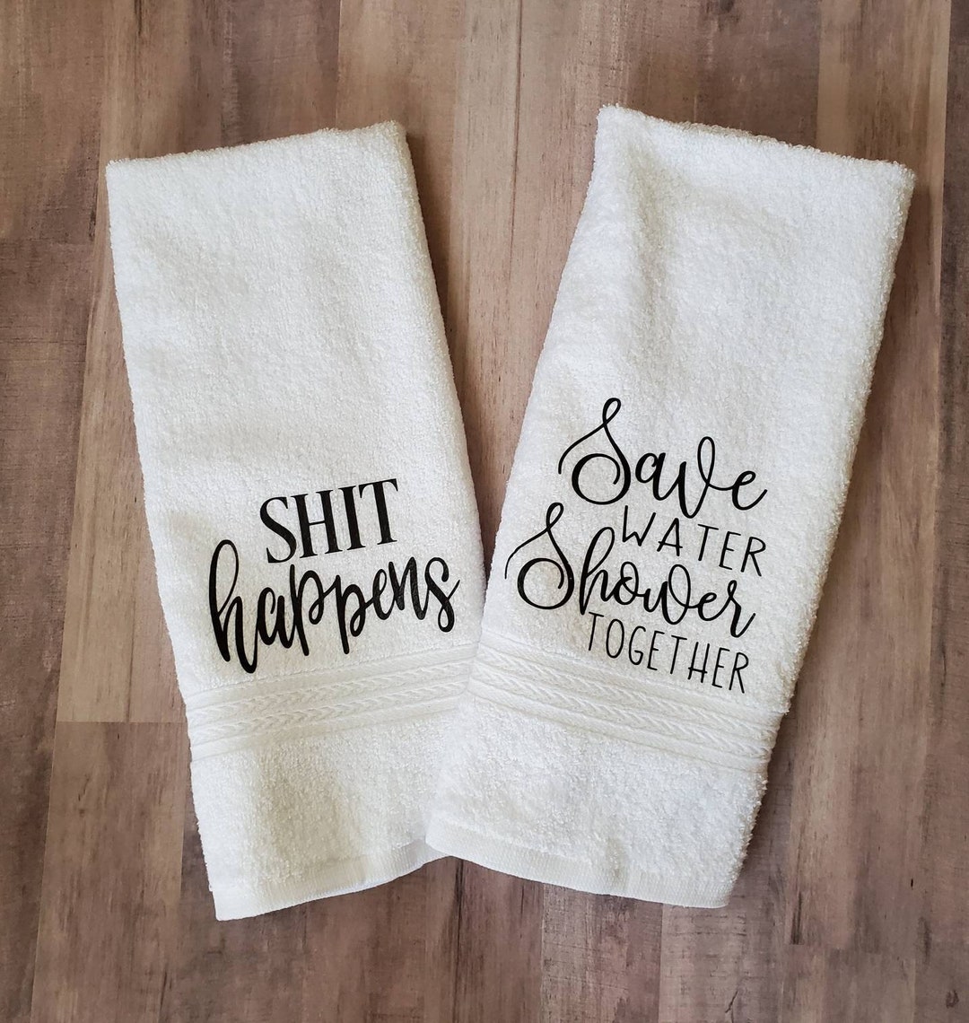 Funny Bathroom Hand Towels/funny Bathroom Towels/save Water Etsy