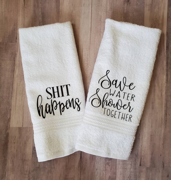 Funny Bathroom Hand Towels/funny Bathroom Towels/wash Your Hands/ya Filthy  Animal/bathroom Towels/housewarming Gift/guest Towels 