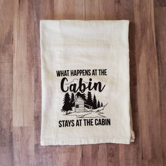 Cabin Kitchen Towel/cabin Gifts/cute Kitchen Towels/cabin Kitchen Decor/cute  Dish Towels/up North Gifts/cabin Decor/cabin Towels 