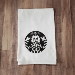 Halloween Themed/Skull/ Flour Sack Kitchen Dish Towel/Halloween Decor/Skull Birthday Gifts/Skull Gifts