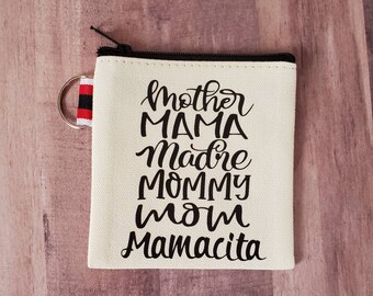 Mom Tiny Coin Purse Pouch Mom Gifts Mom Gift Ideas Mama Gifts Mother Madre Mamacita Mommy
