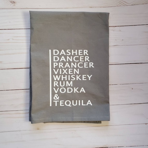 Funny Booze Dish Towel: Adult Humor Kitchen Towel