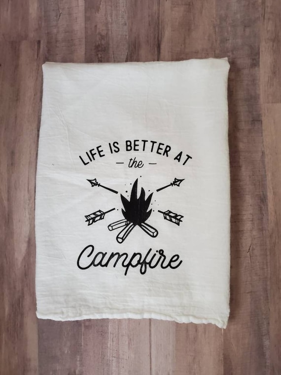 Camping Kitchen Towels/camping Dish Towels/camping Gifts/kitchen  Decor/campfire 