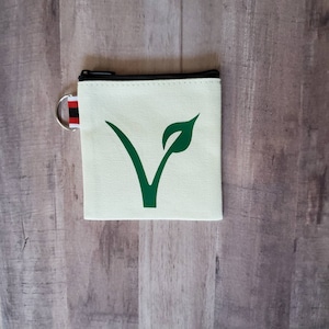 Vegan Tiny Coin Purse Pouch/Vegan Gifts/Vegan Gift Ideas
