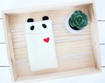 Panda Phone Case, Fleece Phone Case, Animal Phone Case, Phone Sleeve, Phone Cover, Panda Gifts, Po Panada