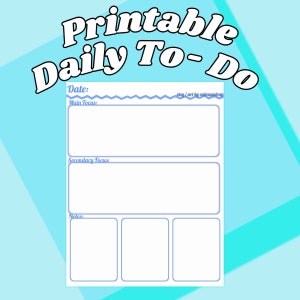 Digital Blue Daily to Do List, List Planner - Etsy