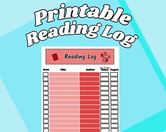 Reading Log, Printable Book Tracker für Erwachsene, Kinder und Studenten, 8 Seiten