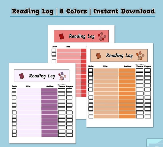 Reading Log Printable Book Tracker for Adults Kids and Etsy