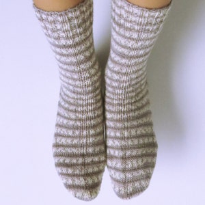Hand Knitted, Regia Socks for Women. Size fits 8-9.