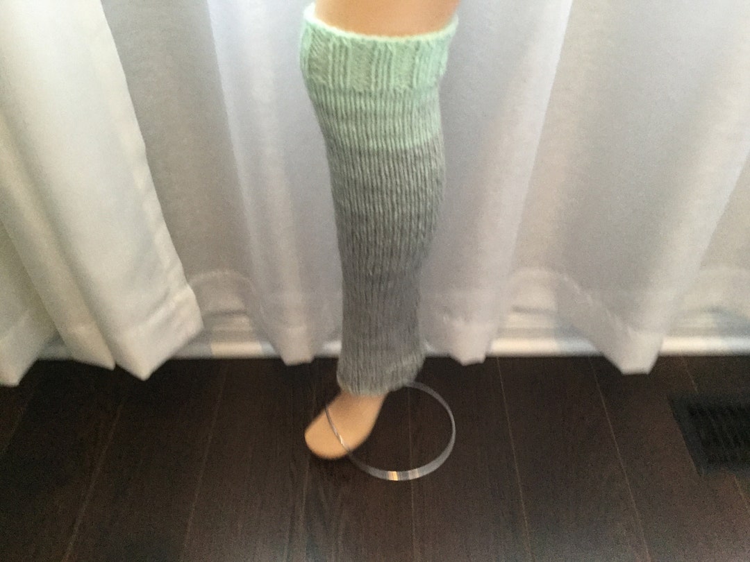 Mint/silver Leg Warmers. Acrylic/wool Blend. Etsy