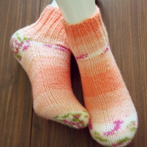Hand knitted, Low Cut Acrylic Socks for Women or teenagers. Size 5-6,5