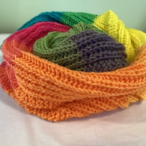 Hand Knitted Acrylic Scarf. Vegan friendly.
