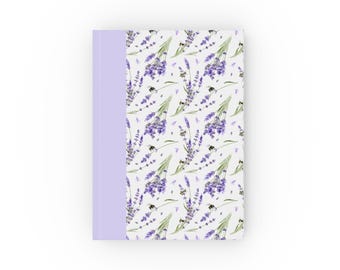 Lavender Floral Notebook Elegant Purple Hardcover Journal