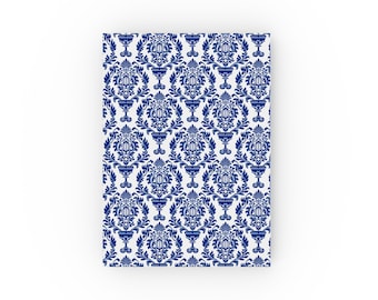 Elegancki, niebiesko-szary wzór doniczkowej rośliny Royal Botanical Notebook 11