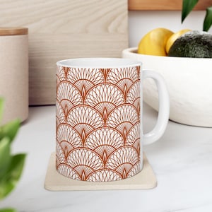 Art Deco Ceramic Mug Elegant Vintage Style