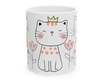 Mug with sweet cat drawings