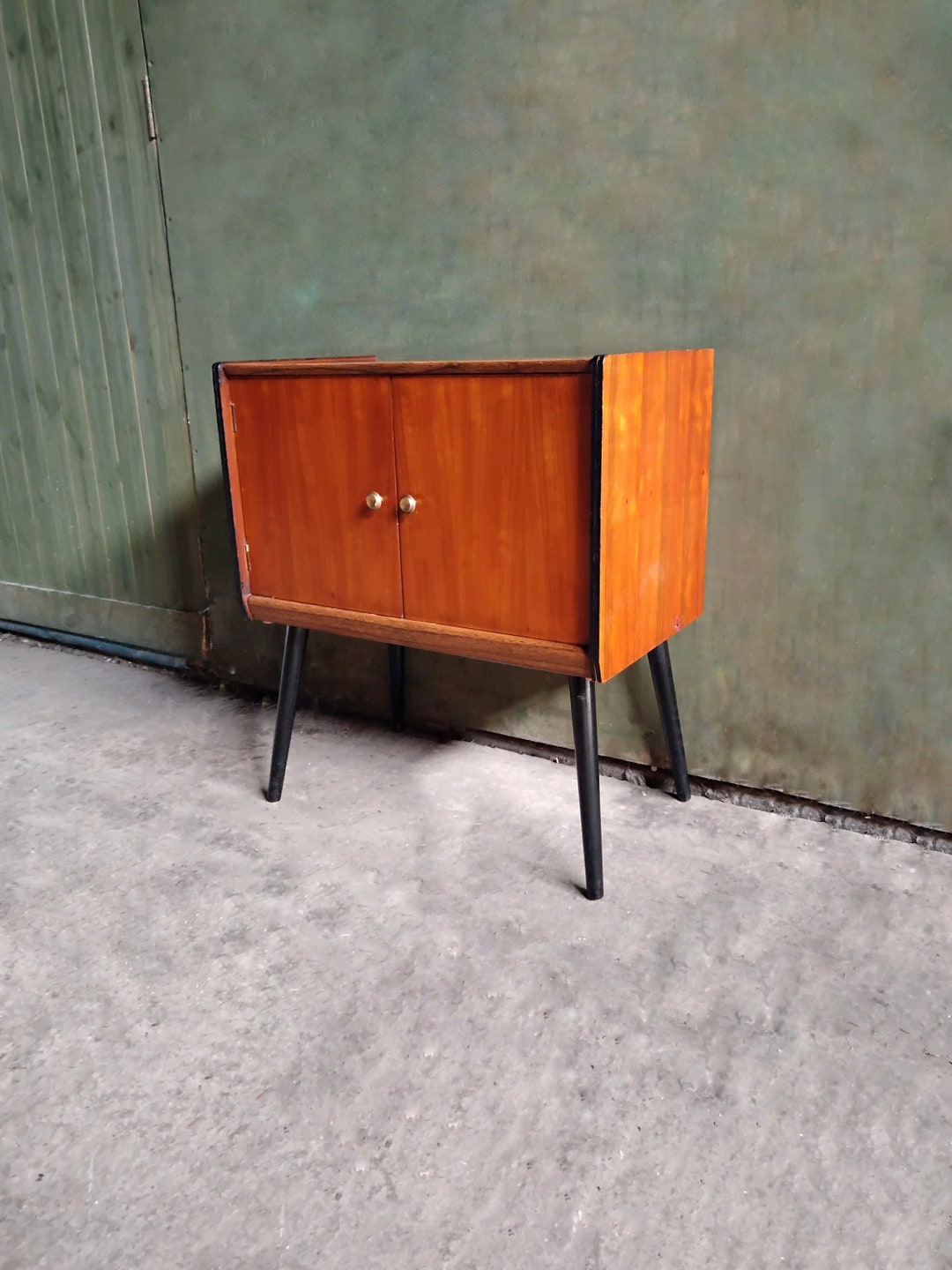 Midcentury 1950s Walnut Record Vintage Record Record