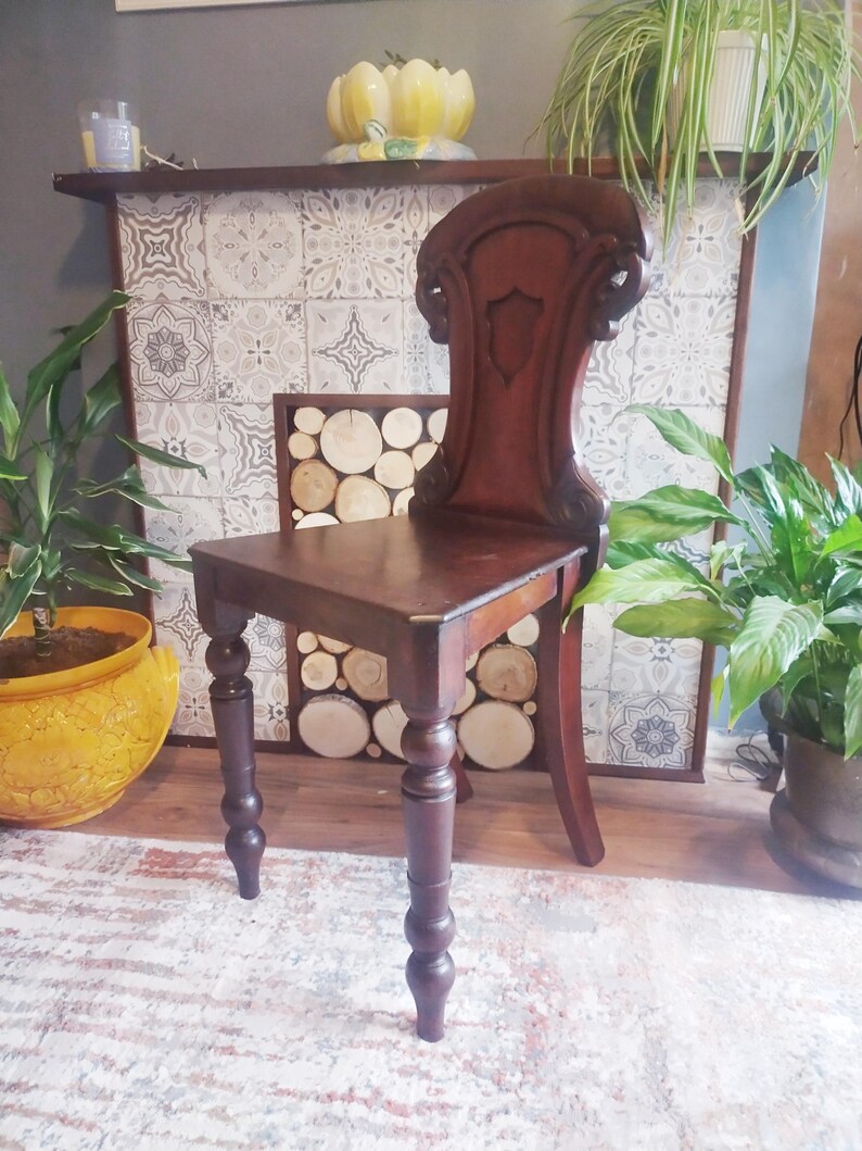 Antique Edwardian Mahogany Hall Chair Bedroom Chair Etsy UK